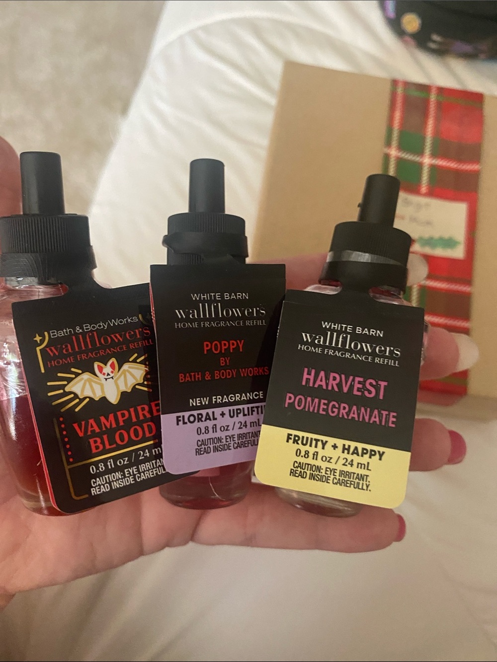 Vampire Blood, Poppy, and Harvest Pomegranate Wallflower Plug-in Refills